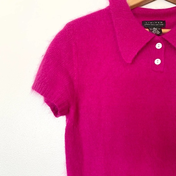 Limited Angora Fuchsia Crop Sweater M - Picture 3 of 7